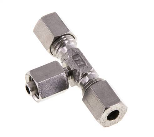 Racor de corte en T de acero inoxidable 6L con rótula 315 bar ajustable ISO 8434-1