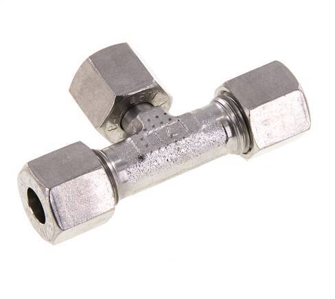 Racor de corte en T de acero inoxidable de 8L con rótula 315 bar ajustable ISO 8434-1