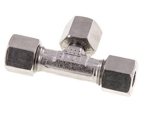 Racor de corte en T de acero inoxidable de 8L con rótula 315 bar ajustable ISO 8434-1