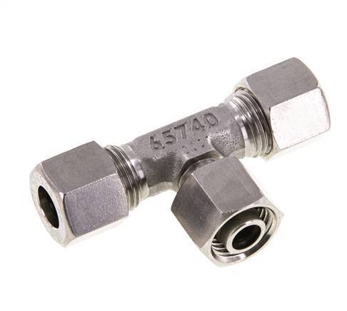 Racor de corte en T de acero inoxidable 10L con rótula 315 bar ajustable ISO 8434-1