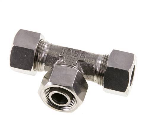 Racor de corte en T de acero inoxidable de 15L con barra giratoria 315 ajustable ISO 8434-1