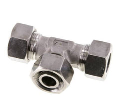 Racor de corte en T de acero inoxidable 18L con rótula 315 bar ajustable ISO 8434-1