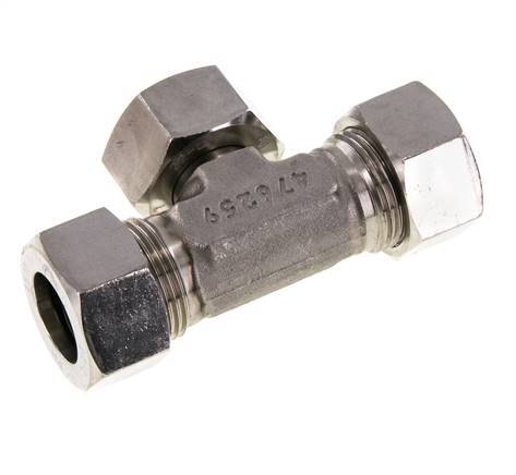 Accesorio de corte en T de acero inoxidable 22L con rótula 160 bar ajustable ISO 8434-1