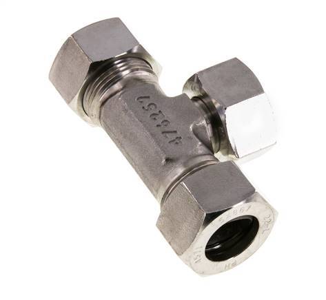 Accesorio de corte en T de acero inoxidable 22L con rótula 160 bar ajustable ISO 8434-1