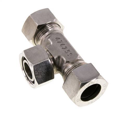 Accesorio de corte en T de acero inoxidable 22L con rótula 160 bar ajustable ISO 8434-1