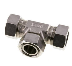 Accesorio de corte en T de acero inoxidable 28L con rótula 160 bar ajustable ISO 8434-1