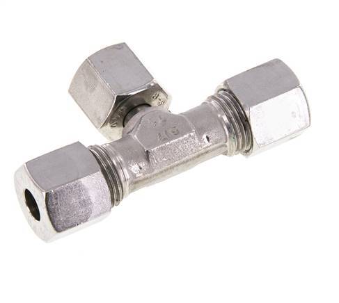 Accesorio de corte en T de acero inoxidable 8S con rótula 630 bar ajustable ISO 8434-1