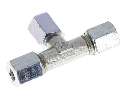 Racor en T de acero cincado 6L con pivote 315 bar NBR ajustable ISO 8434-1
