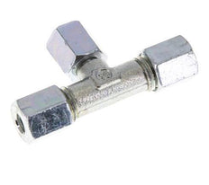 Racor en T de acero cincado 6L con pivote 315 bar NBR ajustable ISO 8434-1