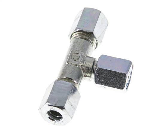 Racor en T de acero cincado 6L con pivote 315 bar NBR ajustable ISO 8434-1