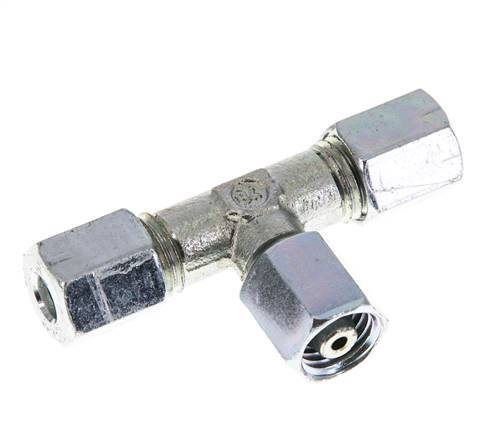 Racor en T de acero cincado 6L con pivote 315 bar NBR ajustable ISO 8434-1