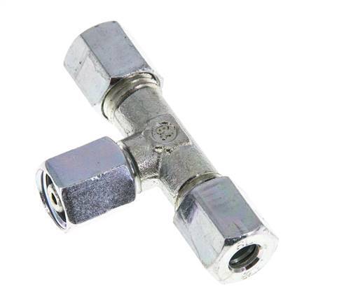 Racor en T de acero cincado 6L con pivote 315 bar NBR ajustable ISO 8434-1