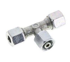 Racor en T de acero zincado 8L con rótula 315 bar NBR ajustable ISO 8434-1