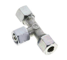 Racor en T de acero zincado 8L con rótula 315 bar NBR ajustable ISO 8434-1
