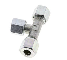 Racor en T de acero zincado 8L con rótula 315 bar NBR ajustable ISO 8434-1