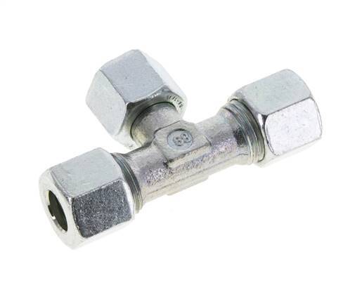 Racor en T de acero cincado 10L con pivote 315 bar NBR ajustable ISO 8434-1