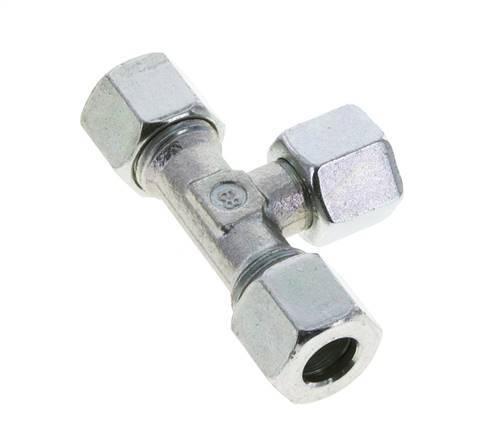 Racor en T de acero cincado 10L con pivote 315 bar NBR ajustable ISO 8434-1