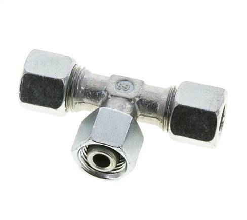 Racor en T de acero cincado 10L con pivote 315 bar NBR ajustable ISO 8434-1