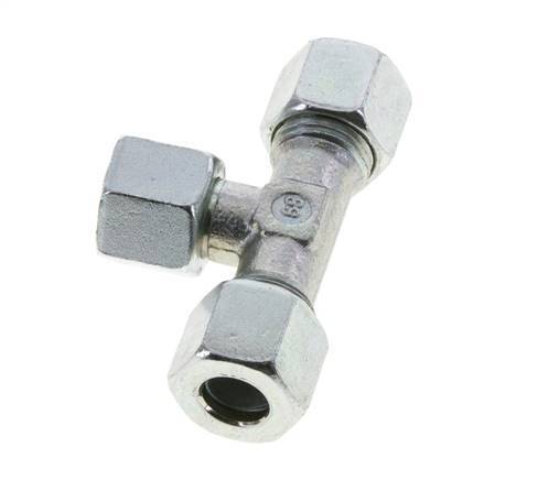 Racor en T de acero cincado 10L con pivote 315 bar NBR ajustable ISO 8434-1