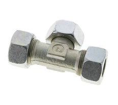 Racor en T de acero 18L zincado con rótula 315 bar NBR ajustable ISO 8434-1
