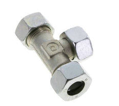 Racor en T de acero 18L zincado con rótula 315 bar NBR ajustable ISO 8434-1