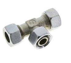 Racor en T de acero 18L zincado con rótula 315 bar NBR ajustable ISO 8434-1