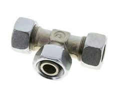 Racor en T de acero 18L zincado con rótula 315 bar NBR ajustable ISO 8434-1