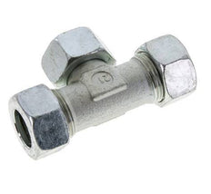Racor en T de acero zincado 22L con rótula 160 bar NBR ajustable ISO 8434-1