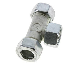 Racor en T de acero zincado 22L con rótula 160 bar NBR ajustable ISO 8434-1