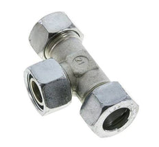Racor en T de acero zincado 22L con rótula 160 bar NBR ajustable ISO 8434-1