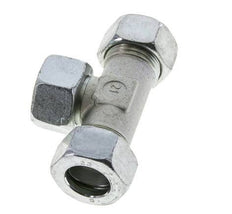 Racor en T de acero zincado 22L con rótula 160 bar NBR ajustable ISO 8434-1