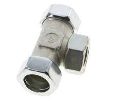 Racor en T de acero cincado 28L con rótula 160 bar NBR ajustable ISO 8434-1