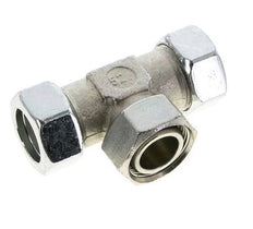 Racor en T de acero cincado 28L con rótula 160 bar NBR ajustable ISO 8434-1