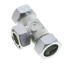 Racor en T de acero cincado 35L con rótula 160 bar NBR ajustable ISO 8434-1