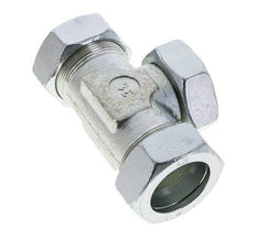 42L Racor en T de acero zincado con rótula 160 bar NBR ajustable ISO 8434-1