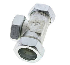 42L Racor en T de acero zincado con rótula 160 bar NBR ajustable ISO 8434-1