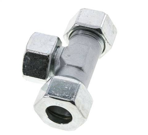 25S Racor en T de acero zincado con rótula 400 bar NBR ajustable ISO 8434-1