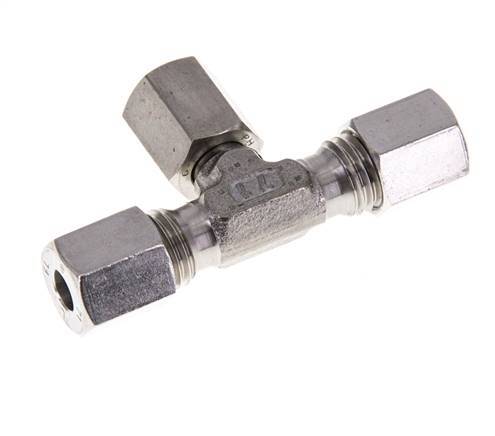 Accesorio de corte en T de acero inoxidable 6L con rótula 315 bar FKM ajustable ISO 8434-1