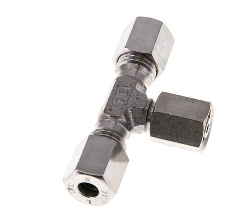 Accesorio de corte en T de acero inoxidable 6L con rótula 315 bar FKM ajustable ISO 8434-1