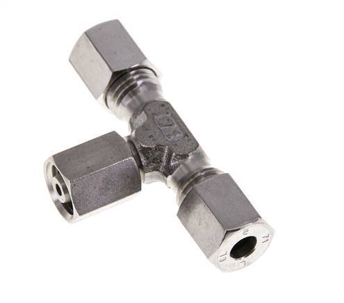 Accesorio de corte en T de acero inoxidable 6L con rótula 315 bar FKM ajustable ISO 8434-1