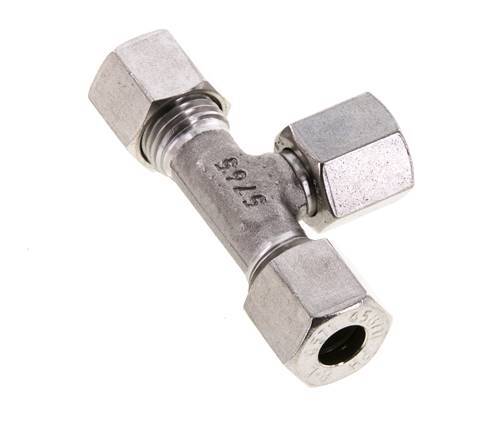Accesorio de corte en T de acero inoxidable 8L con rótula 315 bar FKM ajustable ISO 8434-1