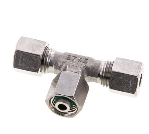 Accesorio de corte en T de acero inoxidable 8L con rótula 315 bar FKM ajustable ISO 8434-1
