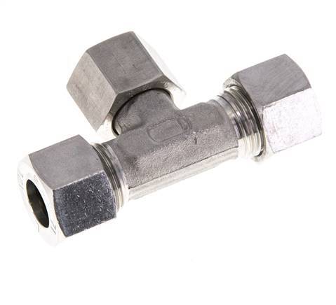 Accesorio de corte en T de acero inoxidable 12L con rótula 315 bar FKM ajustable ISO 8434-1
