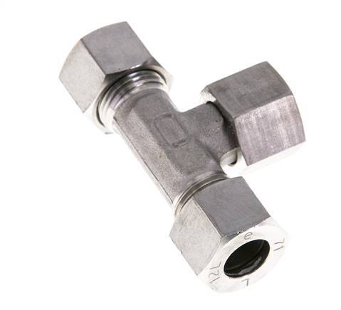 Accesorio de corte en T de acero inoxidable 12L con rótula 315 bar FKM ajustable ISO 8434-1