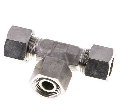 Accesorio de corte en T de acero inoxidable 12L con rótula 315 bar FKM ajustable ISO 8434-1