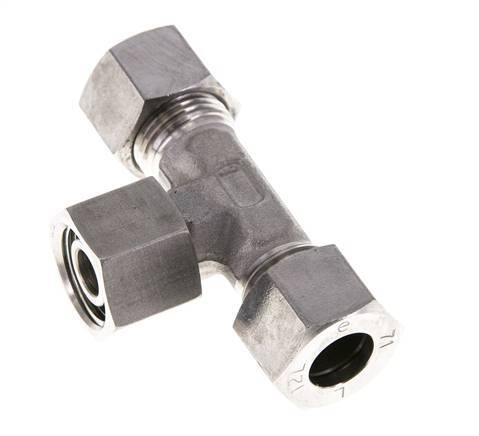 Accesorio de corte en T de acero inoxidable 12L con rótula 315 bar FKM ajustable ISO 8434-1