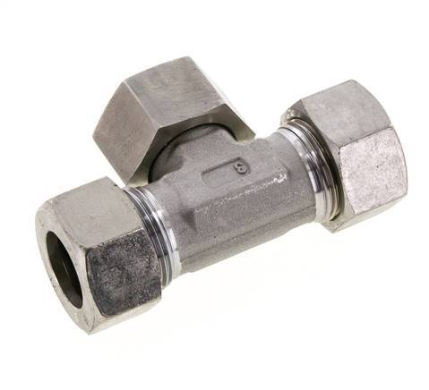 Accesorio de corte en T de acero inoxidable 22L con rótula 160 bar FKM ajustable ISO 8434-1