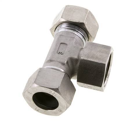 Accesorio de corte en T de acero inoxidable 22L con rótula 160 bar FKM ajustable ISO 8434-1