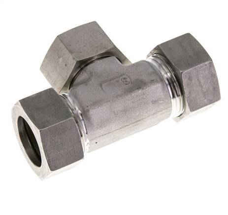 Accesorio de corte en T de acero inoxidable 28L con rótula 160 bar FKM ajustable ISO 8434-1