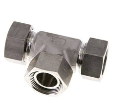 Accesorio de corte en T de acero inoxidable 28L con rótula 160 bar FKM ajustable ISO 8434-1